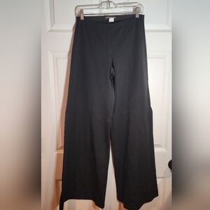 Equestrian Black Stretch Zip Front Super Wide Leg Pants